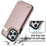 Til iPhone 13 Pro Max cover Mobilcover TPU+PU Læder+Metalskal med kortholder
