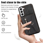 For Samsung Galaxy S21+ 5G Case PU+TPU Card Bag Cell Phone Case with 2 Straps