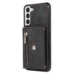 For Samsung Galaxy S21+ 5G Case PU+TPU Card Bag Cell Phone Case with 2 Straps