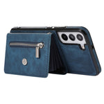 For Samsung Galaxy S21 5G Shockproof Case PU+TPU Card Bag Cell Phone Case with 2 Straps