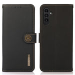 KHAZNEH Til Samsung Galaxy A55 5G Etui Ægte Koskind+TPU RFID Blokerende Pung Cover