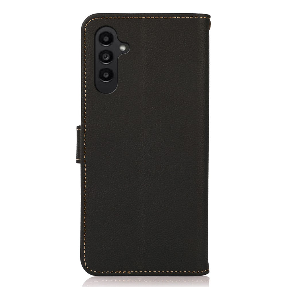 KHAZNEH Til Samsung Galaxy A55 5G Etui Ægte Koskind+TPU RFID Blokerende Pung Cover