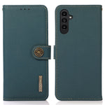 KHAZNEH Til Samsung Galaxy A55 5G Etui Ægte Koskind+TPU RFID Blokerende Pung Cover