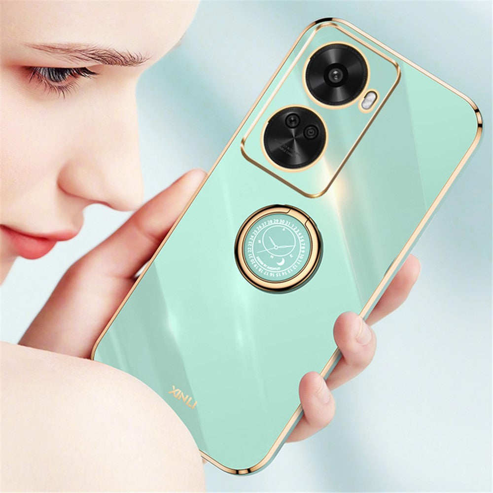 XINLI For Huawei nova 11 SE / nova 12 SE 4G Phone Case Electroplating Gold Edge Cover with Kickstand