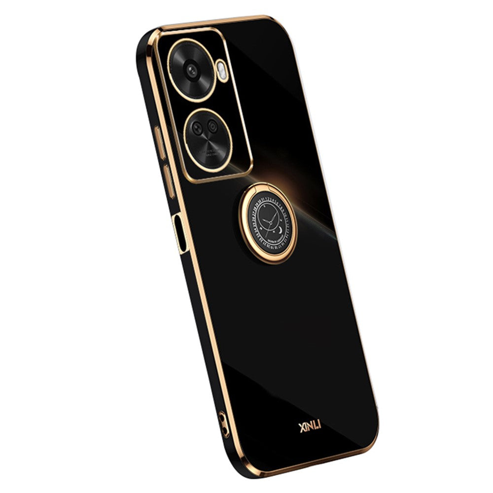 XINLI For Huawei nova 11 SE / nova 12 SE 4G Phone Case Electroplating Gold Edge Cover with Kickstand
