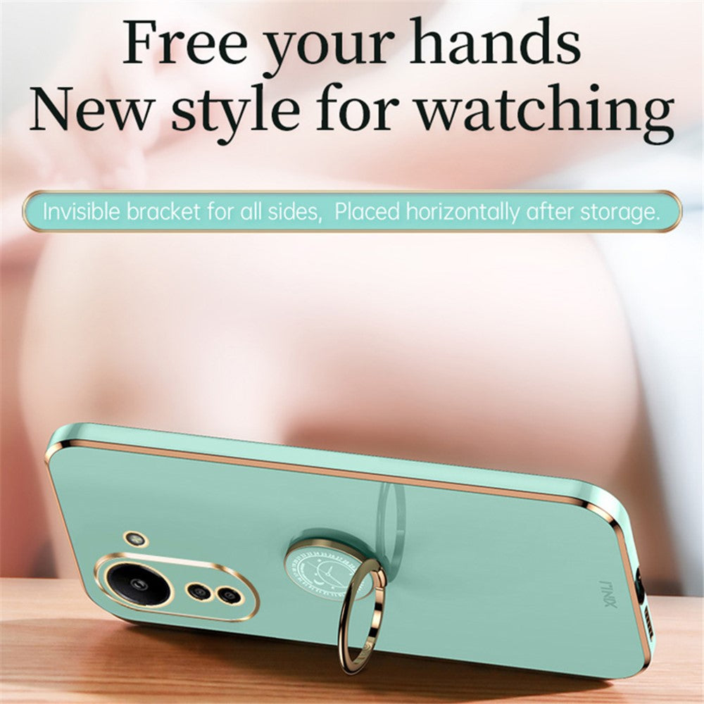 XINLI For Xiaomi Redmi 13C 4G / Poco C65 4G Case with Ring Holder Kickstand Soft TPU Phone Cover