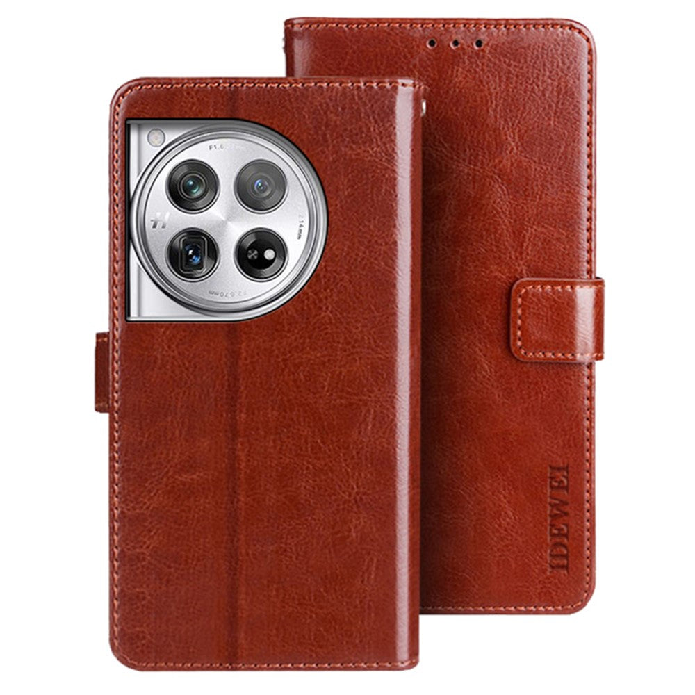 IDEWEI For OnePlus 12 5G Wallet Case Crazy Horse Pattern Folio Flip Leather Cover