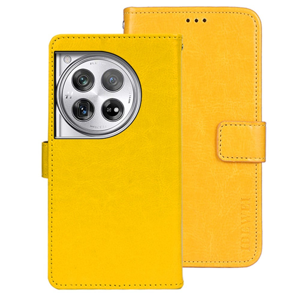 IDEWEI For OnePlus 12 5G Wallet Case Crazy Horse Pattern Folio Flip Leather Cover