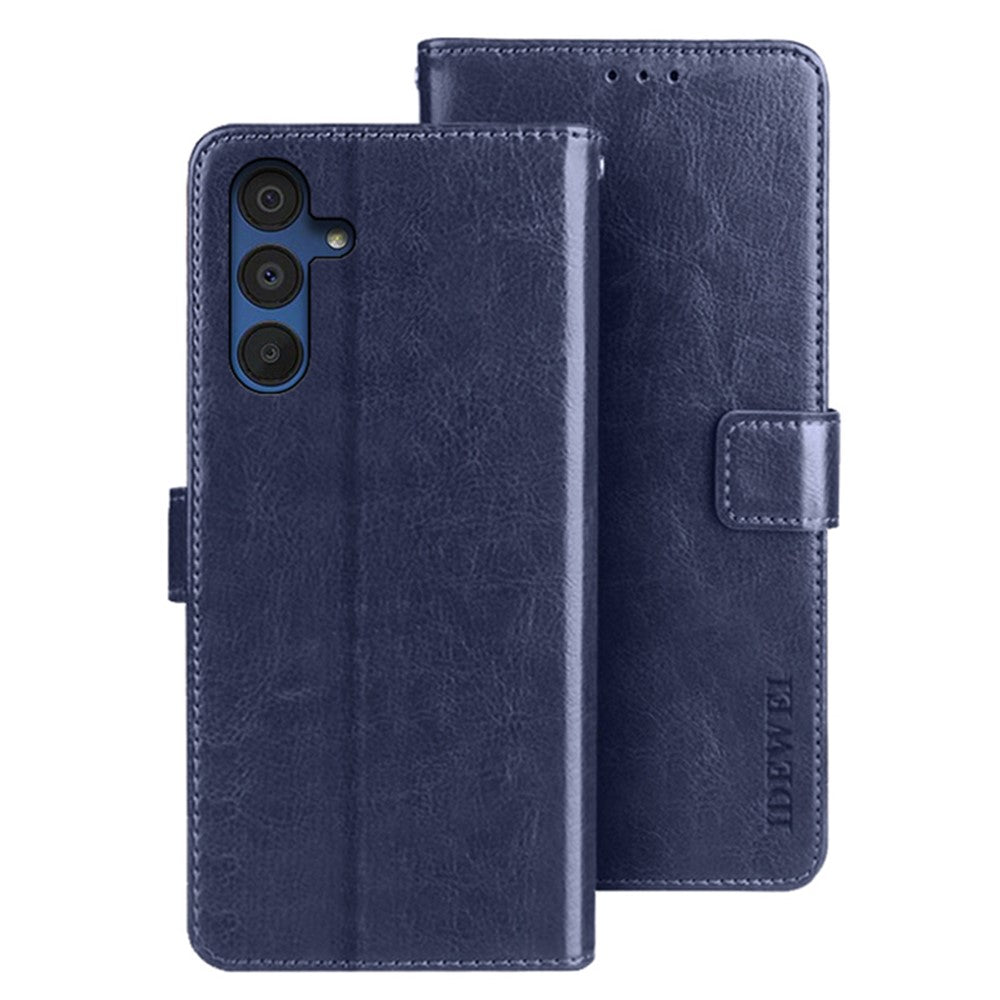 IDEWEI til Samsung Galaxy A15 5G Cover med Crazy Horse Tekstur i Læder Tegnebog