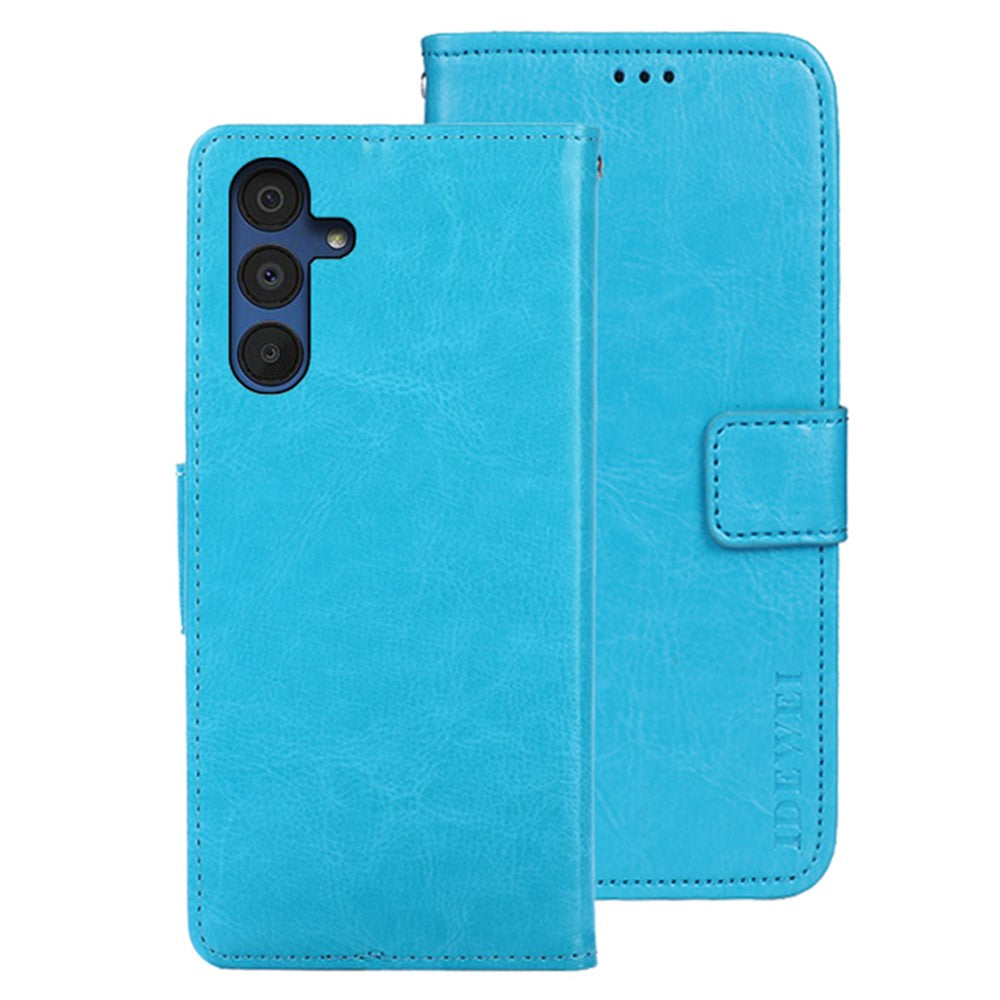 IDEWEI til Samsung Galaxy A15 5G Cover med Crazy Horse Tekstur i Læder Tegnebog