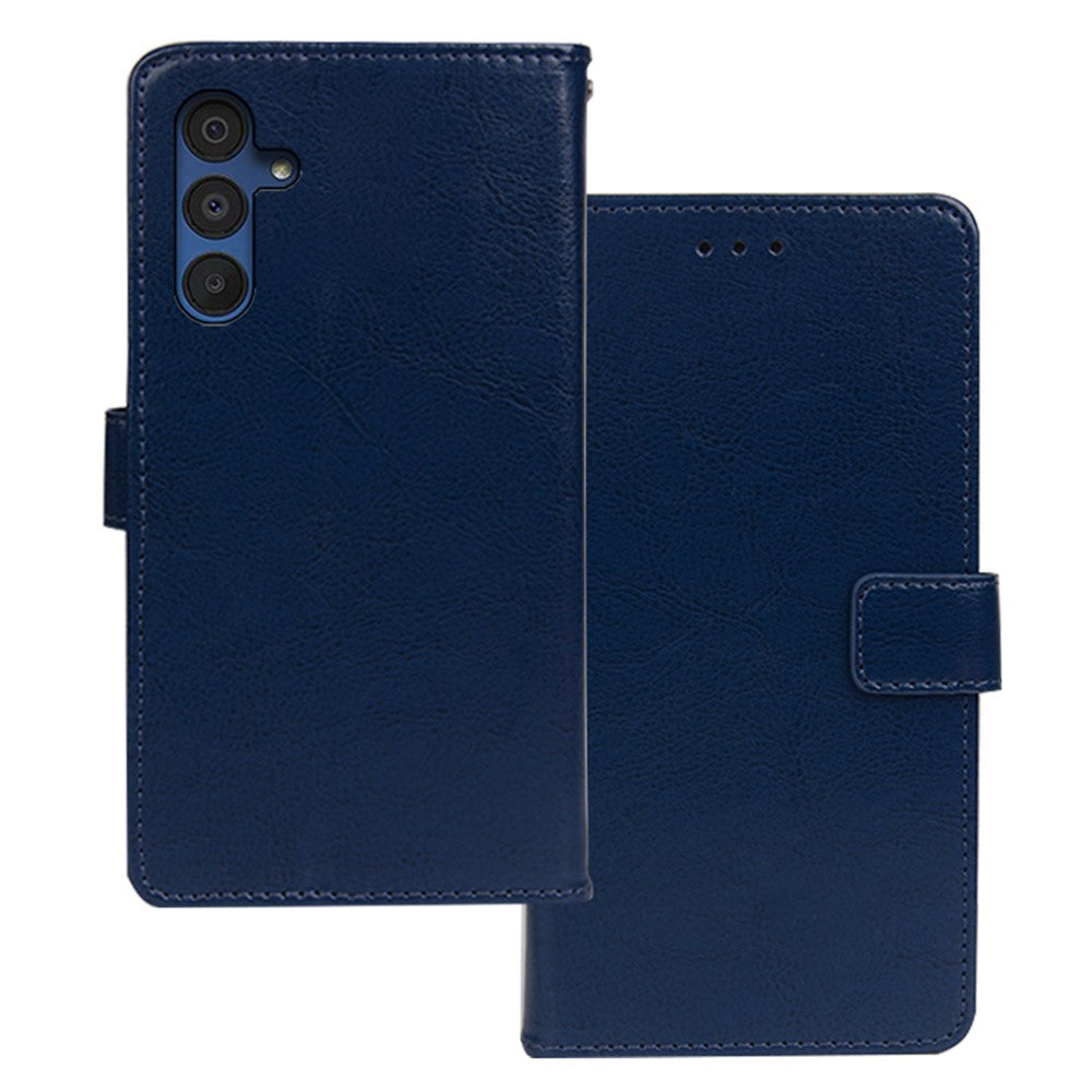 IDEWEI Til Samsung Galaxy A15 5G Lædercover med Crazy Horse Tekstur, Pung og Stand
