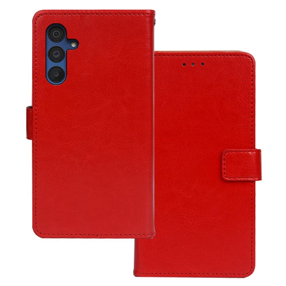 IDEWEI Til Samsung Galaxy A15 5G Lædercover med Crazy Horse Tekstur, Pung og Stand