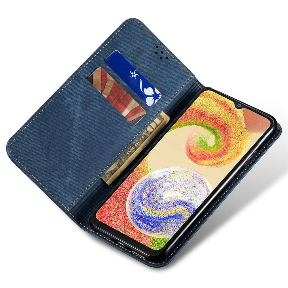 For Samsung Galaxy A55 5G Case Wallet Jeans Cloth Texture Leather Stand Cover