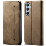 For Samsung Galaxy A55 5G Case Wallet Jeans Cloth Texture Leather Stand Cover