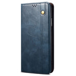 For OnePlus 12 5G Case Stand with Card Holder Waxy Crazy Horse Texture Leather Cover