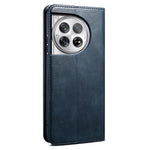For OnePlus 12 5G Case Stand with Card Holder Waxy Crazy Horse Texture Leather Cover