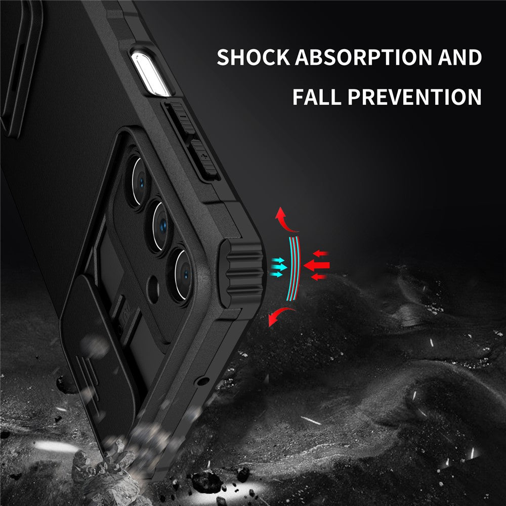 Til Samsung Galaxy A15 5G Telefoncover Skydekameralinsebeskyttelse Støttefod