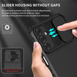 Til Samsung Galaxy A15 5G Telefoncover Skydekameralinsebeskyttelse Støttefod