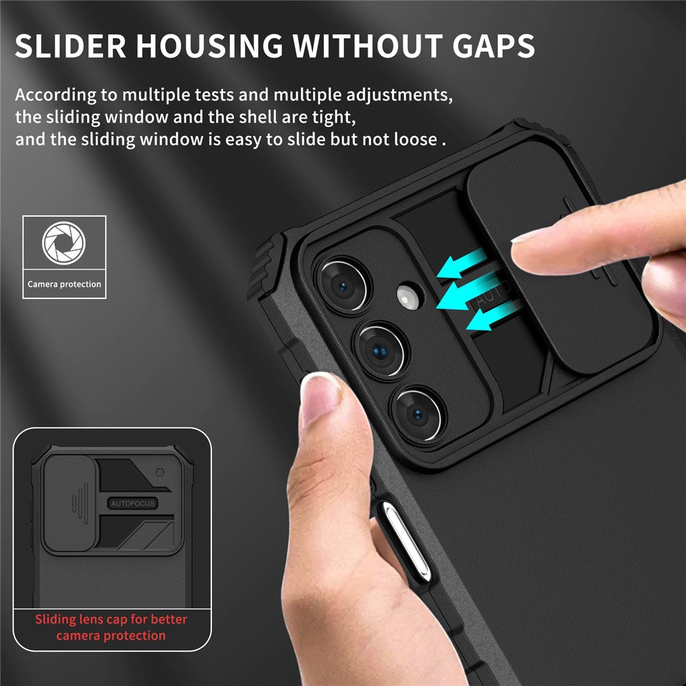 Til Samsung Galaxy A15 5G Telefoncover Skydekameralinsebeskyttelse Støttefod
