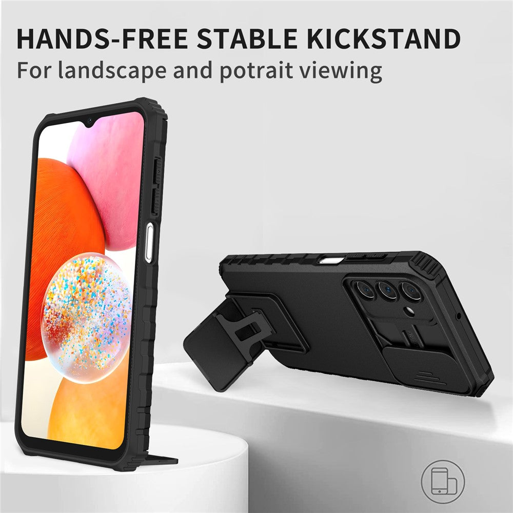 Til Samsung Galaxy A15 5G Telefoncover Skydekameralinsebeskyttelse Støttefod