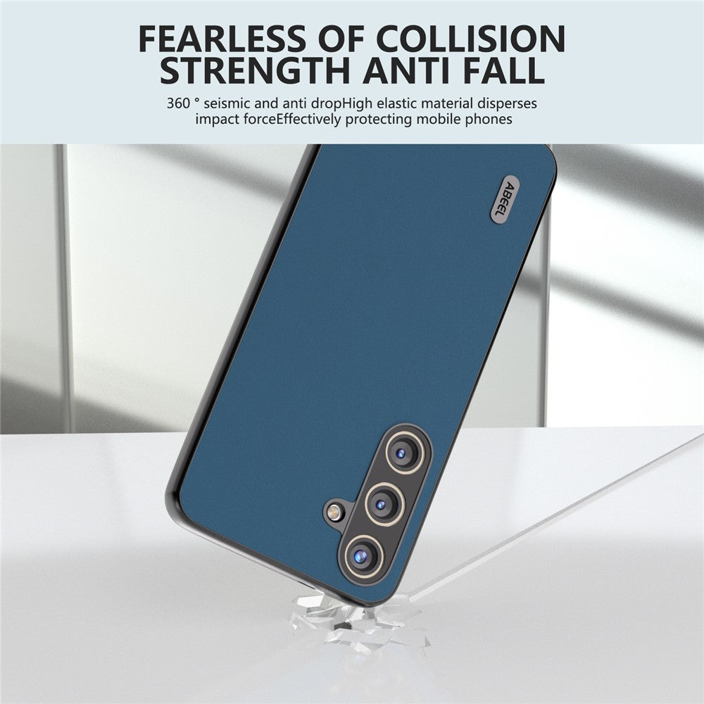 ABEEL For Samsung Galaxy S24+ Phone Case Silky Genuine Cow Leather Skin Shell