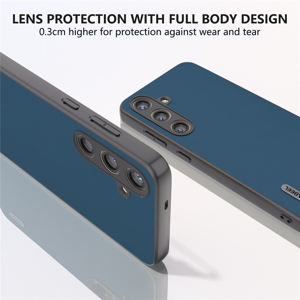 ABEEL For Samsung Galaxy S24+ Phone Case Silky Genuine Cow Leather Skin Shell