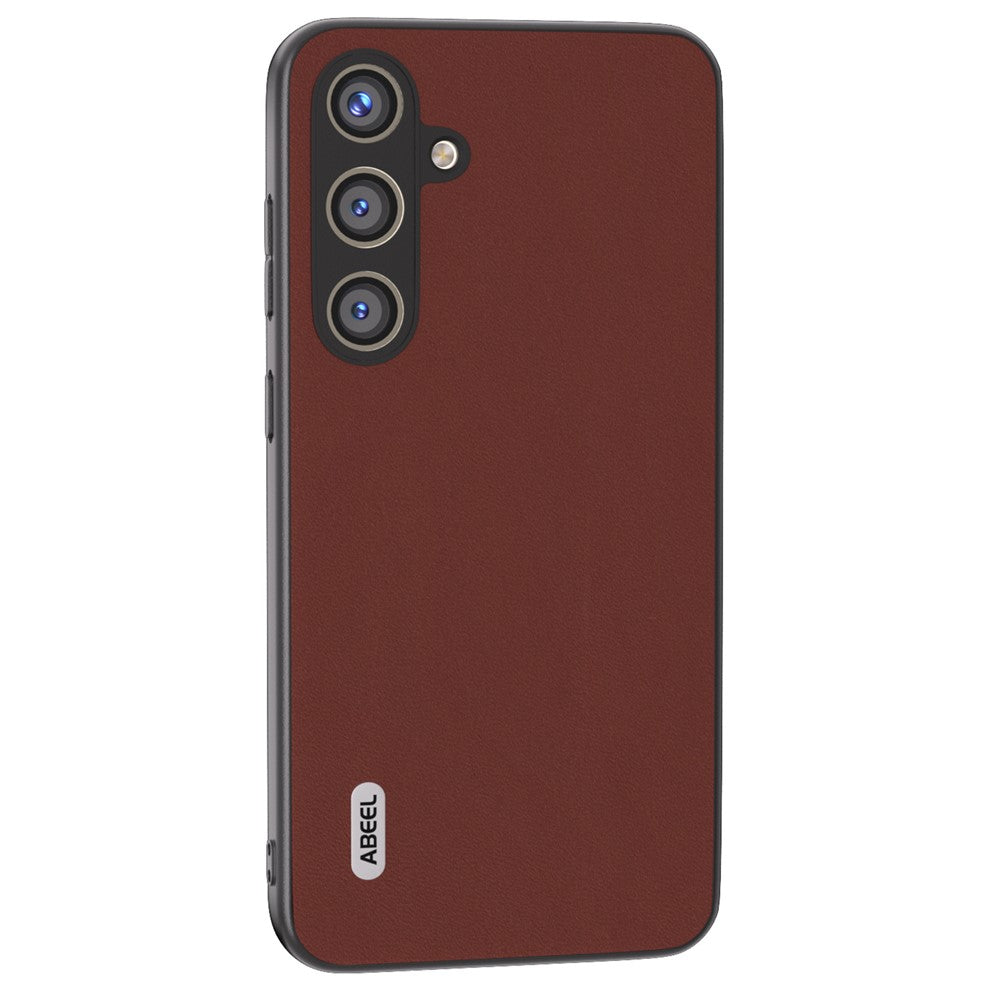 ABEEL For Samsung Galaxy S24+ Phone Case Silky Genuine Cow Leather Skin Shell