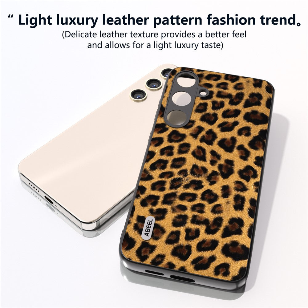 ABEEL For Samsung Galaxy S24+ Leopard Print Leather Case Anti-Scratch Cover