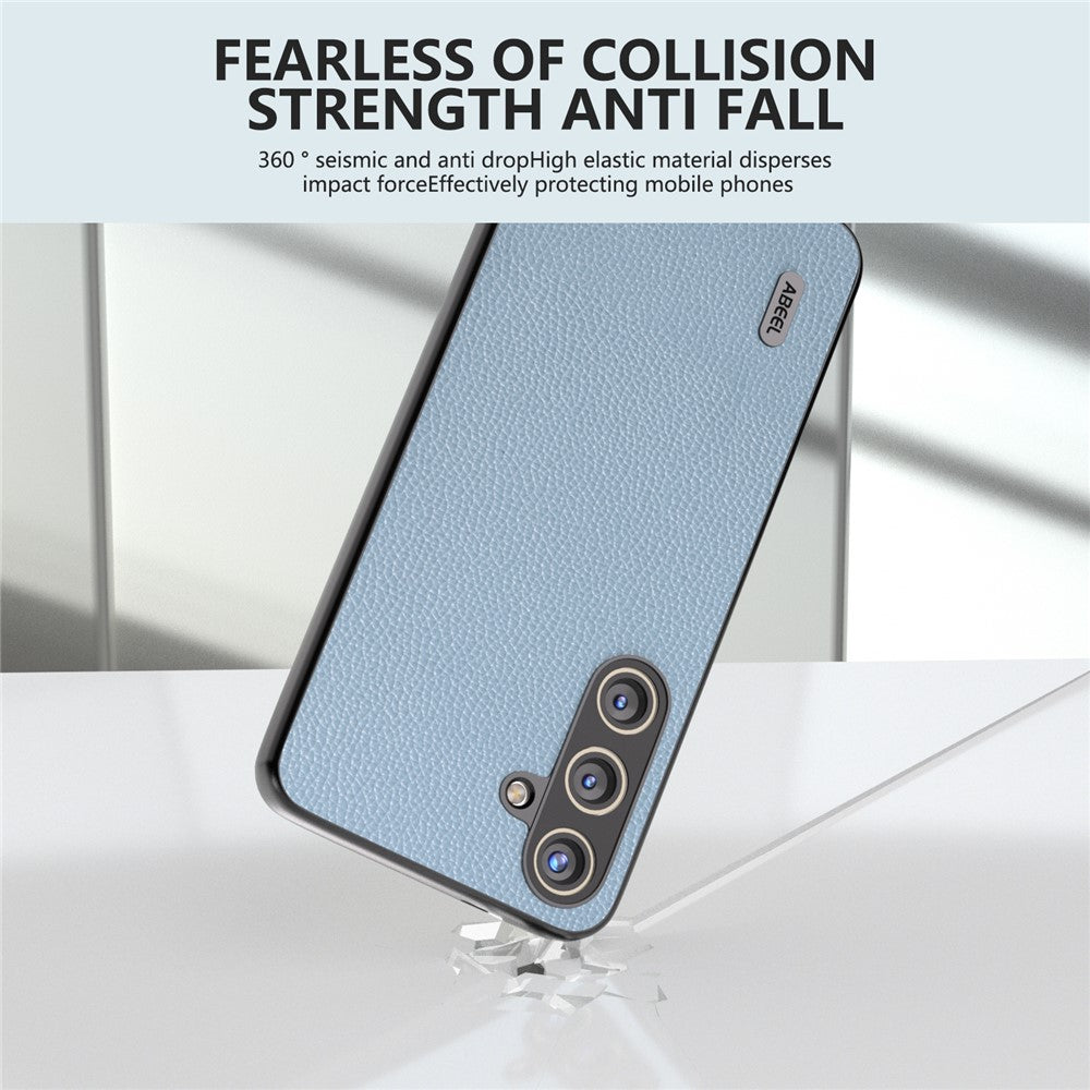 ABEEL Cover til Samsung Galaxy S24 Ægte Koskind Litchi Tekstur