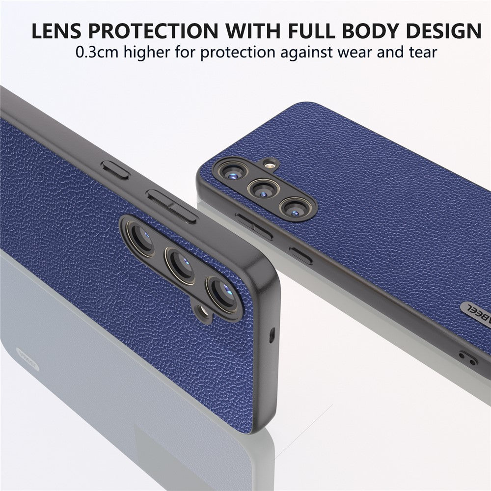 ABEEL Til Samsung Galaxy S24+ Cover med Litchi Tekstur Ægte Koskind Bagsidedæksel