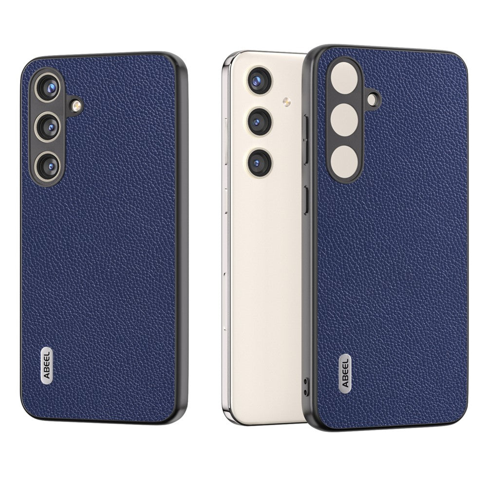 ABEEL Til Samsung Galaxy S24+ Cover med Litchi Tekstur Ægte Koskind Bagsidedæksel