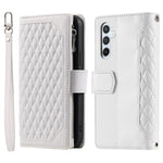 For Samsung Galaxy A55 5G Case Wallet Stand Rhombus Texture Phone Cover with Strap