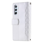 For Samsung Galaxy A55 5G Case Wallet Stand Rhombus Texture Phone Cover with Strap