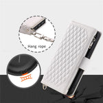 For Samsung Galaxy A55 5G Case Wallet Stand Rhombus Texture Phone Cover with Strap