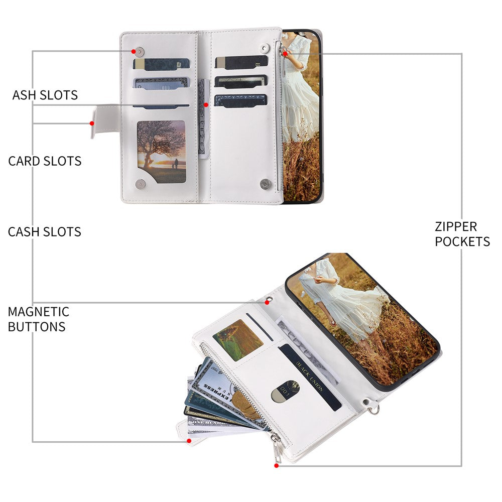 For Samsung Galaxy A55 5G Case Wallet Stand Rhombus Texture Phone Cover with Strap