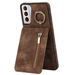 For Samsung Galaxy S21+ 5G Case RFID Blocking PU+TPU Phone Cover with Card Slots