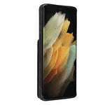 For Samsung Galaxy S21 Ultra 5G Case Ring Kickstand RFID Blocking PU+TPU Phone Cover