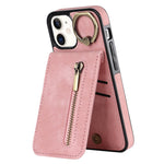 For iPhone 12 mini Cell Phone Case RFID Blocking PU+TPU Cover with Card Slots