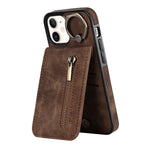 For iPhone 12 mini Cell Phone Case RFID Blocking PU+TPU Cover with Card Slots