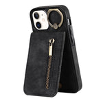 For iPhone 12 mini Cell Phone Case RFID Blocking PU+TPU Cover with Card Slots