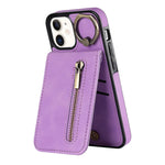 For iPhone 12 mini Cell Phone Case RFID Blocking PU+TPU Cover with Card Slots