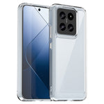 For Xiaomi 14 Case Electroplating Buttons Transparent Phone Cover (Big Rear Lens Hole)