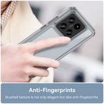For Xiaomi 14 Case Electroplating Buttons Transparent Phone Cover (Big Rear Lens Hole)