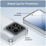 For Xiaomi 14 Case Electroplating Buttons Transparent Phone Cover (Big Rear Lens Hole)