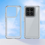 For Xiaomi 14 Case Electroplating Buttons Transparent Phone Cover (Big Rear Lens Hole)