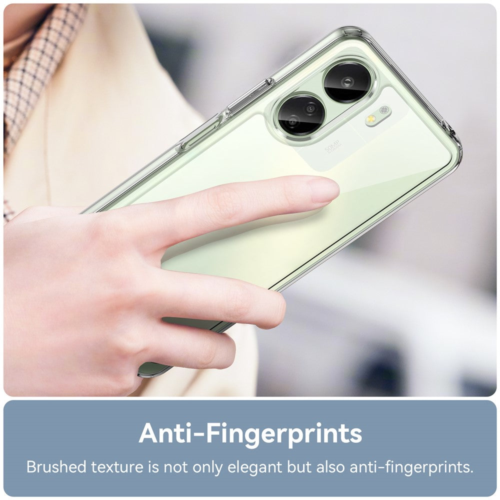 For Xiaomi Redmi 13C 4G / Poco C65 4G Transparent Case Electroplating Buttons (Big Rear Lens Hole)