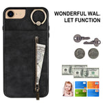 For iPhone SE (2022) / SE (2020) / 7 / 8 Cell Phone Case RFID Blocking Retro PU+TPU Cover
