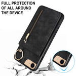 For iPhone SE (2022) / SE (2020) / 7 / 8 Cell Phone Case RFID Blocking Retro PU+TPU Cover