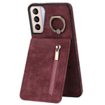 For Samsung Galaxy S21 4G / 5G RFID Blocking Cell Phone Case Card Slots PU+TPU Cover