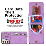 For Samsung Galaxy S21 4G / 5G RFID Blocking Cell Phone Case Card Slots PU+TPU Cover